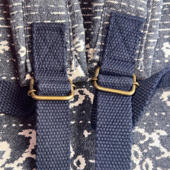 Rip Curl Unisex Canvas Backpack Blue & White Pattern Adjustable Straps Daypack - Picture 11 of 11